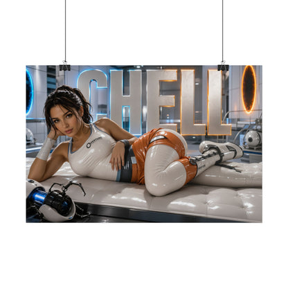 Chell Portal Poster Gaming Wall Art Gamer Room Decor Collectible Print