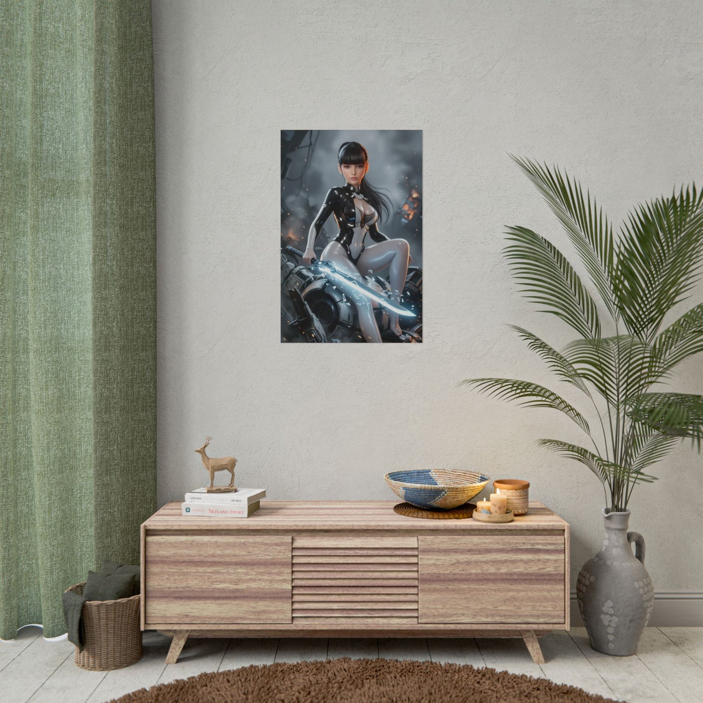 EVE Stellar Blade Art Print, Futuristic Game Poster, Cyber Sci Fi Girl Wall Decor, Gamer Room Setup, Game Wall Art
