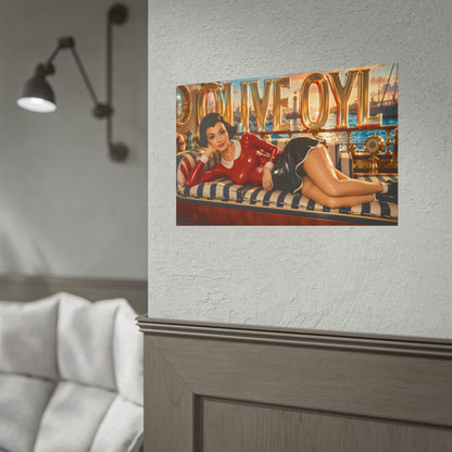 Retro Room Decor Olive Oyl Popeye Poster Cartoon Wall Art Character Print