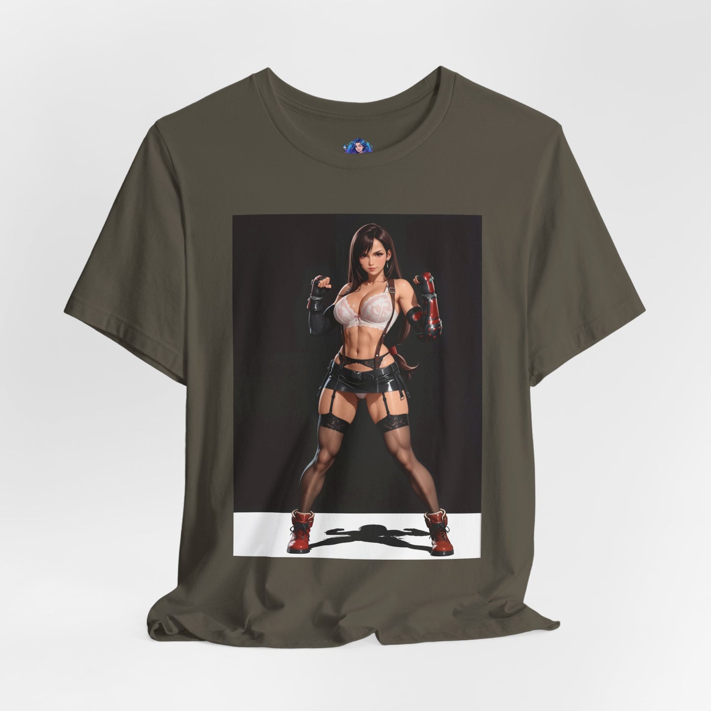 Tifa Lockhart Grafik-T-Shirt | Final Fantasy VII Shirt für Anime-Fans | Sexy Heldin Gaming-T-Shirt