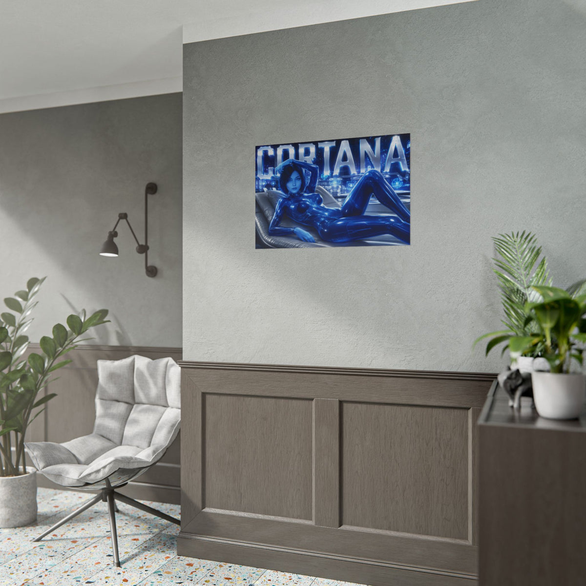 Game Room Decor Cortana Halo Poster Gaming Wall Art Character Print