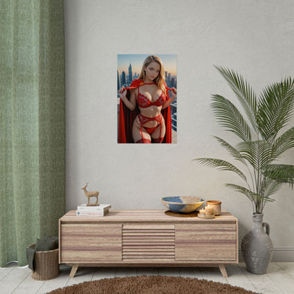 Плакат Супердівчини, художній принт блондинки з аніме-героєм, декор стін із коміксами Вайфу