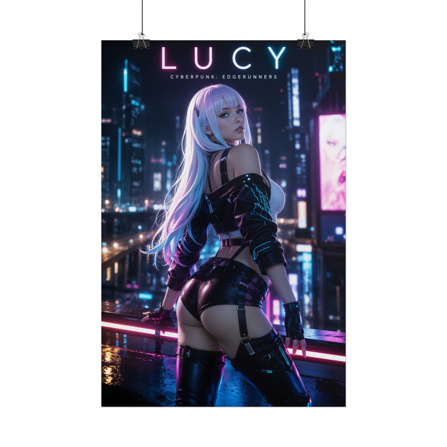 Lucy Cyberpunk Poster, Edgerunners Wall Art, Anime Print, Gamer Decor