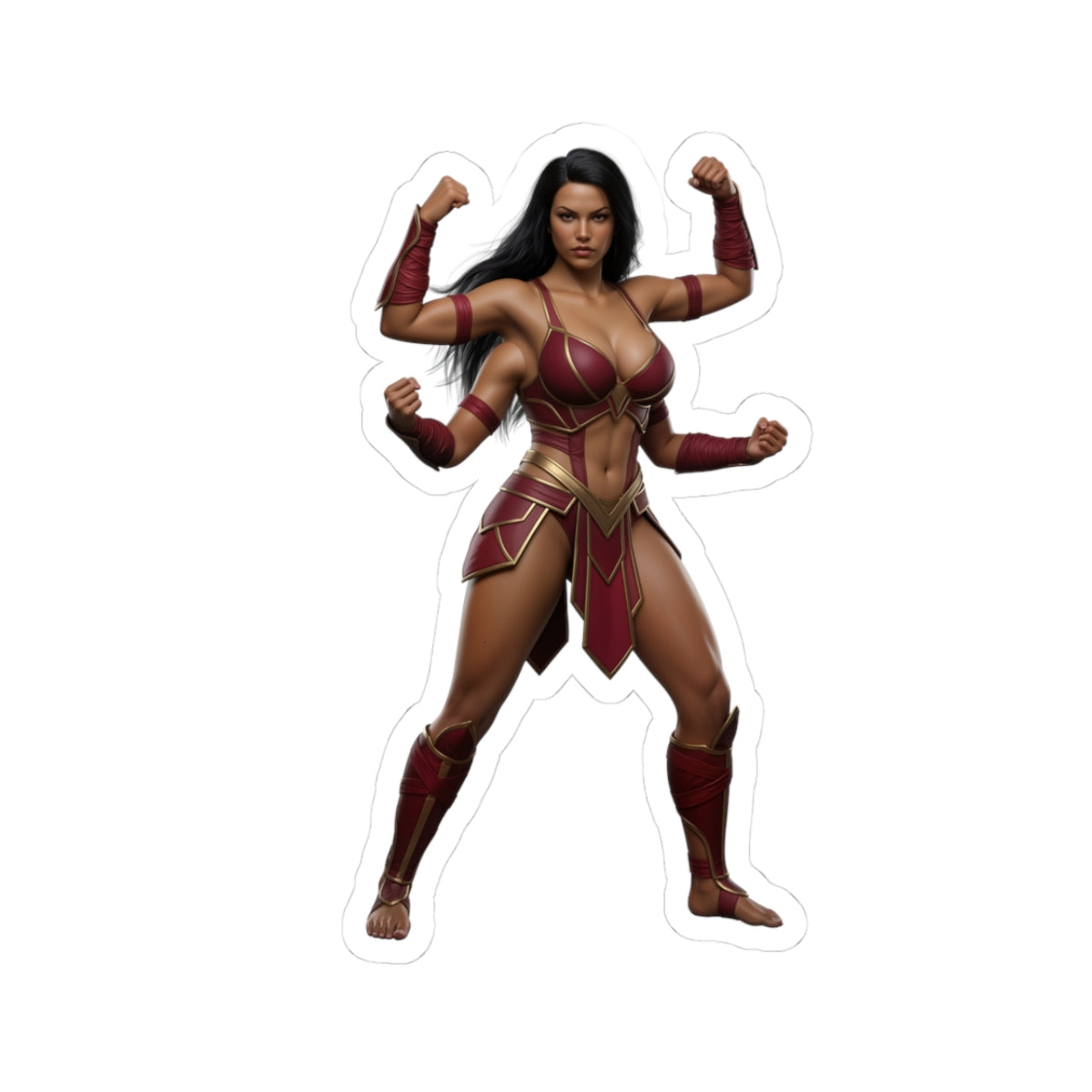 Sheeva Sticker – Mortal Kombat Vinyl Sticker for Laptops & Indoor Decor featuring four-armed warrior artwork on glossy durable vinyl