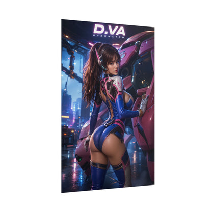 D.VA Overwatch Poster, Gaming Wall Art, Anime Print, Gamer Decor