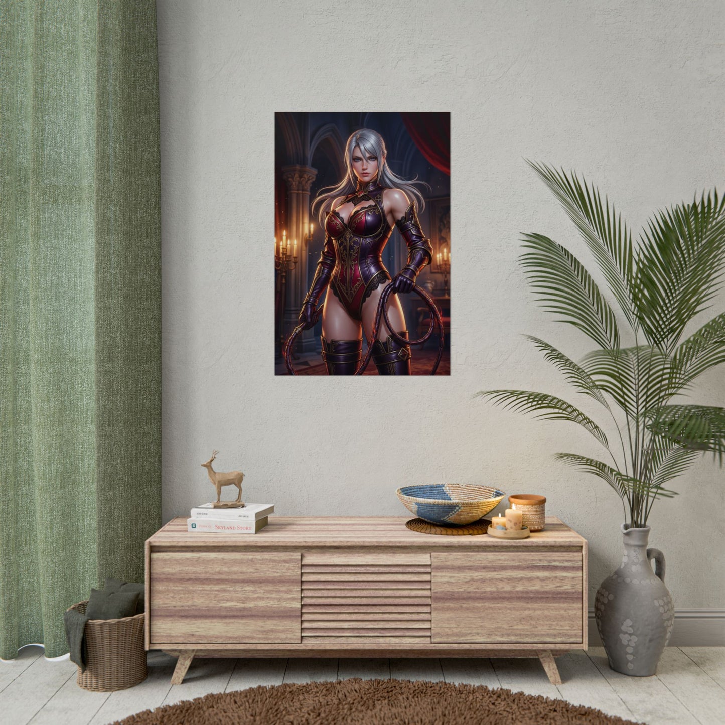 Ivy Valentine Soulcalibur Poster Fighter Woman Wall Art Blonde Warrior Girl Print Whip Sword Character Gaming Room Decor Gift