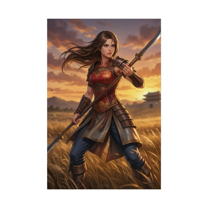 Seong Mi-na Soulcalibur Poster Fighter Woman Wall Art Spear Warrior Girl Print Fighting Game Decor Gaming Room Gift