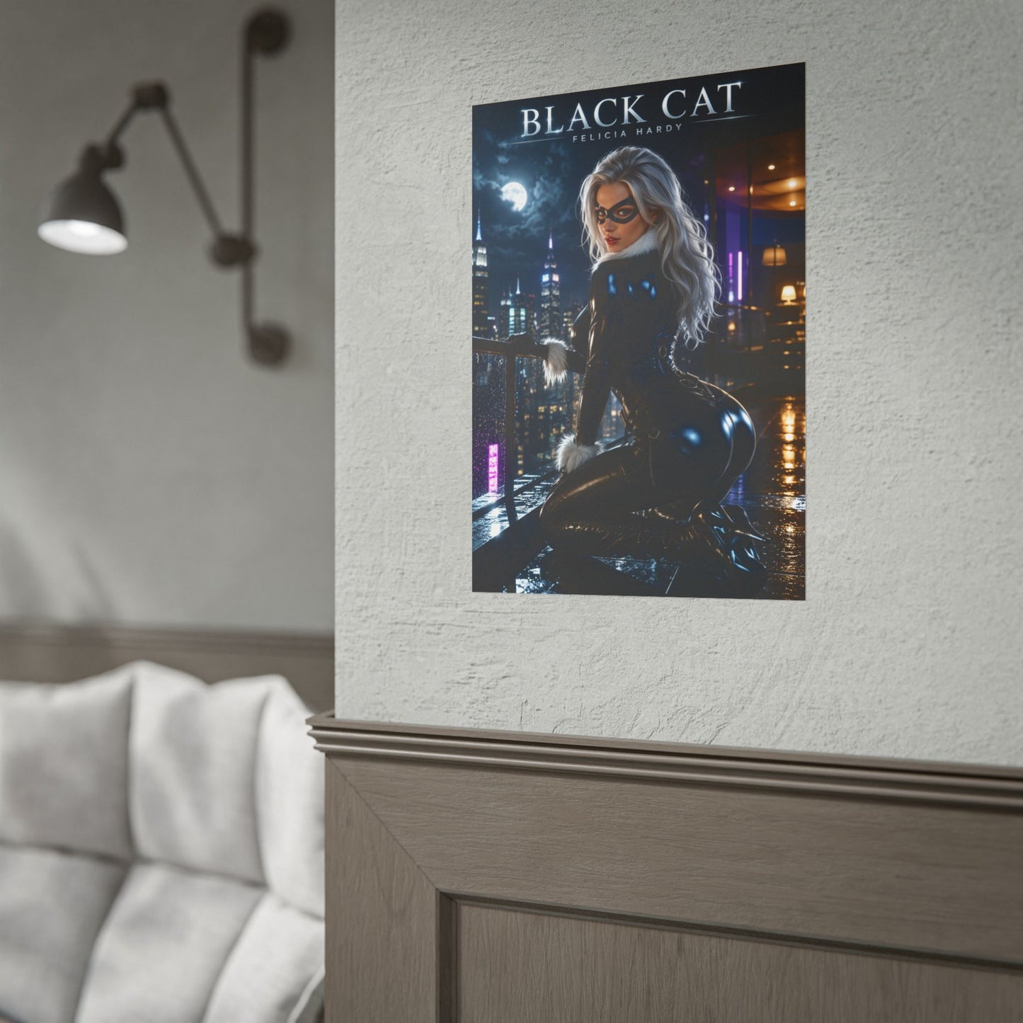 Black Cat Poster, Marvel Wall Art, Comic Book Print, Superhero Decor