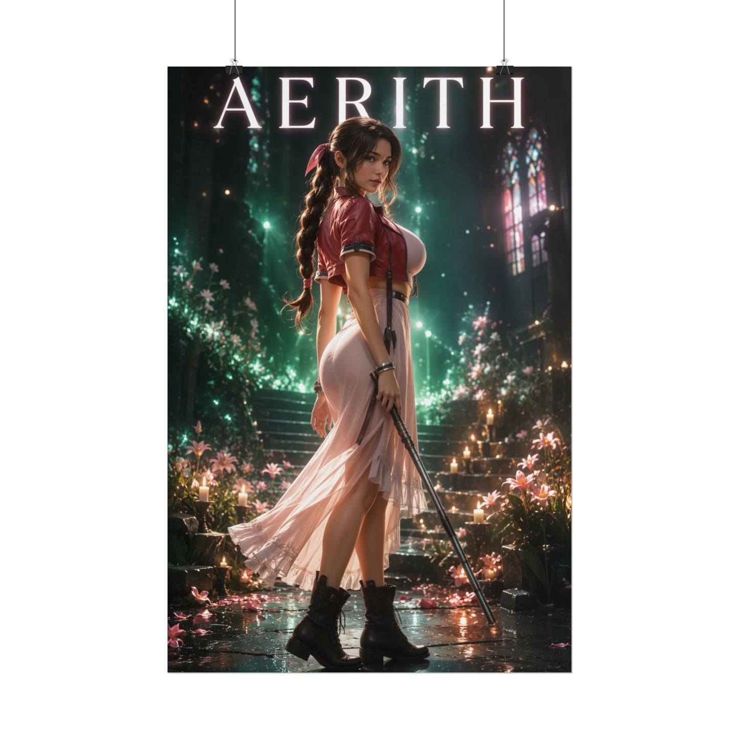 Aerith Final Fantasy 7 Remake Poster FFVII Wall Art Print