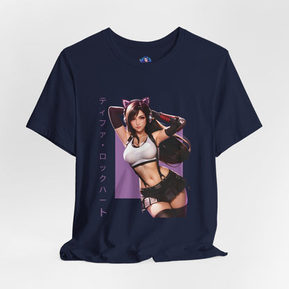 Tifa Lockhart Grafik-T-Shirt | Final Fantasy VII T-Shirt für Anime-Fans | Sexy Kämpferinnen-Shirt