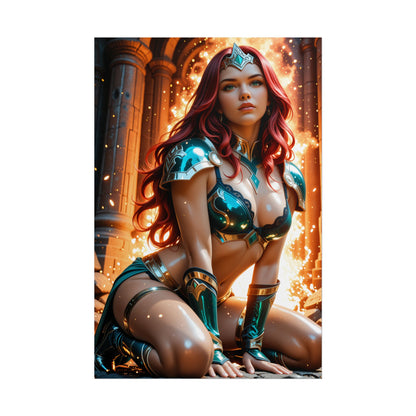 Постер Maxima | Настінне мистецтво з героїнею наукової фантастики для кімнати або інсталяції у фентезійному стилі