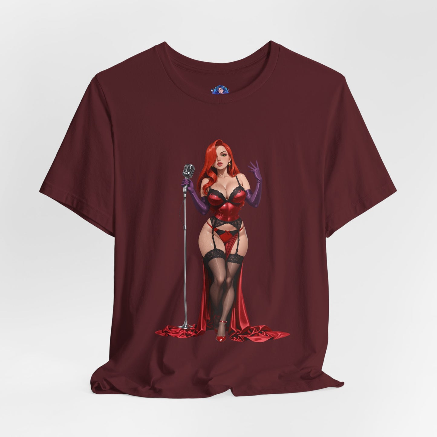 Jessica Rabbit Grafik-T-Shirt | Sexy Cartoon-Mädchen-T-Shirt für Otakus und Filmfans | Diva Streetwear