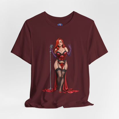 Jessica Rabbit Grafik-T-Shirt | Sexy Cartoon-Mädchen-T-Shirt für Otakus und Filmfans | Diva Streetwear
