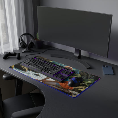 Килимок для столу Nami – світлодіодний RGB-підкладка, елегантний ігровий комплект із зображенням дівчини з аніме Вайфу