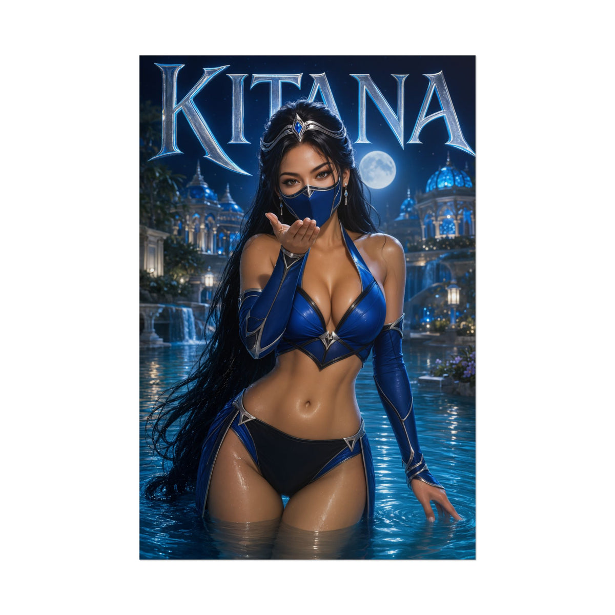 Kitana Mortal Kombat Gaming Poster Wall Art Gamer Room Decor Collectible Print