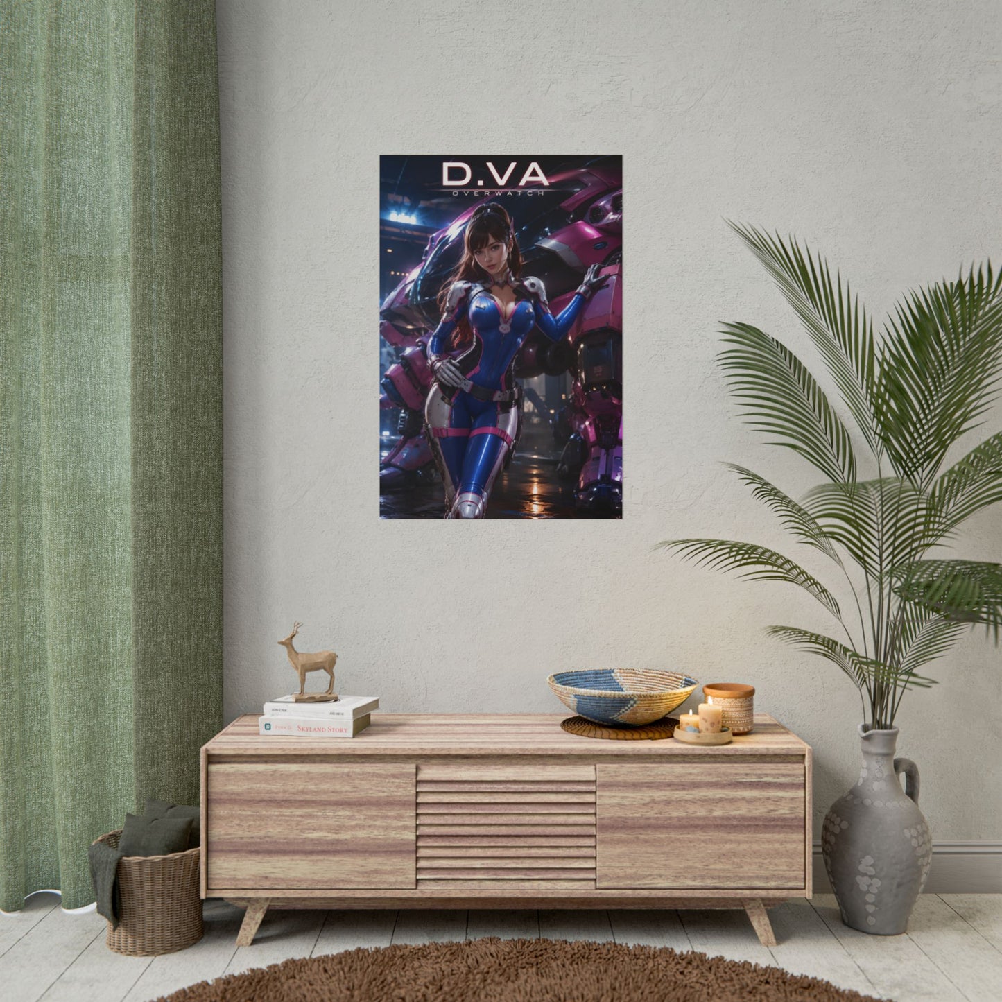 D.VA Overwatch Poster, Gaming Poster, Sci Fi Wall Art, Room Decor