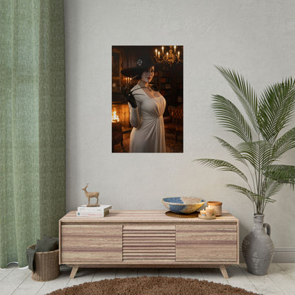 Lady Dimitrescu Poster, Resident Evil Art Print – Iconic Gothic Villainess on wall in modern gaming room decor