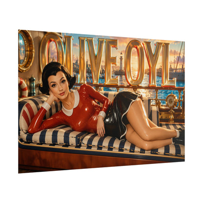Retro Room Decor Olive Oyl Popeye Poster Cartoon Wall Art Character Print