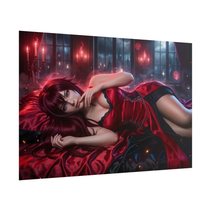 Rias Gremory Poster, Anime Wall Art, Fantasy Anime Print Decor