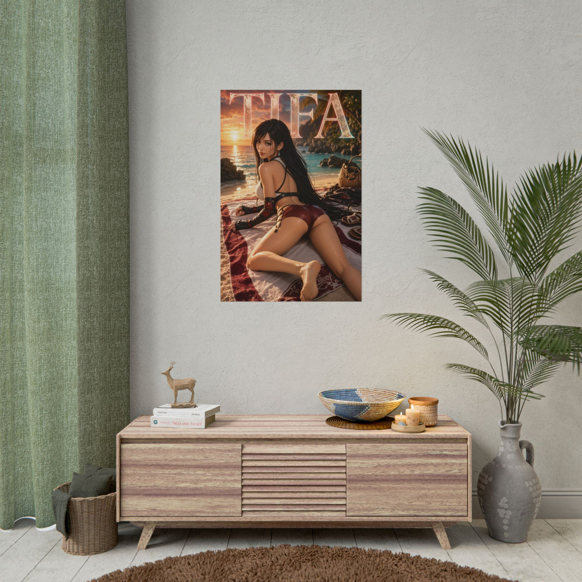 Game Room Decor Tifa Lockhart Wall Art Poster Collectible Character Print