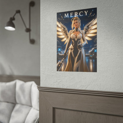 Overwatch Mercy Poster Blizzard Angel Wall Art Print Decor