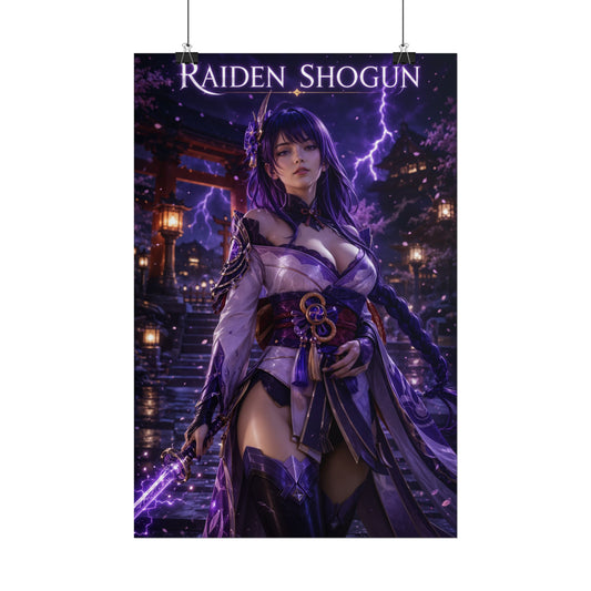 Raiden Shogun Poster, Genshin Impact Wall Art, Anime Print, Gamer Decor