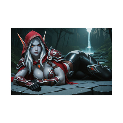 Постер Вайфу Сільвани Віндраннер | Настінне мистецтво аніме для фентезійних ігор