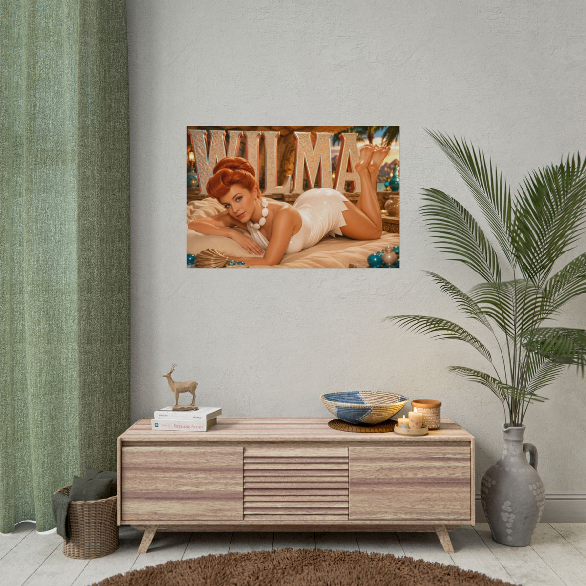 Wilma Flintstone The Flintstones Retro Poster Cartoon Wall Art Room Decor