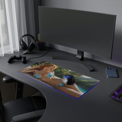 Килимок для столу Nami – світлодіодний RGB-підсвітлювальний килимок, ігровий комплект із зображенням дівчини з аніме Waifu
