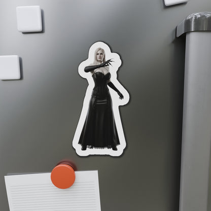 Lady Dimitrescu Magnet – Resident Evil Village Fridge Magnet, Game Decor — die-cut vinyl fridge magnet showing anime-style Lady Dimitrescu artwork