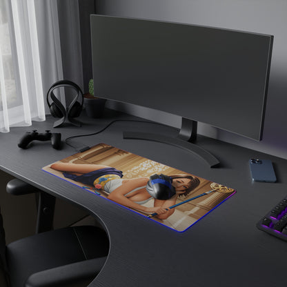 Килимок для столу Yuna – світлодіодний RGB-підсвітлювальний килимок, ігровий комплект із зображенням дівчини з аніме Waifu