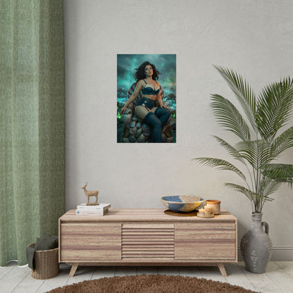 Fallout Radiant Woman Poster / Fallout Radiant Wall Art / Fallout Radiant Art Print / Fallout Poster - dramatic female lead surrounded by glowing energy