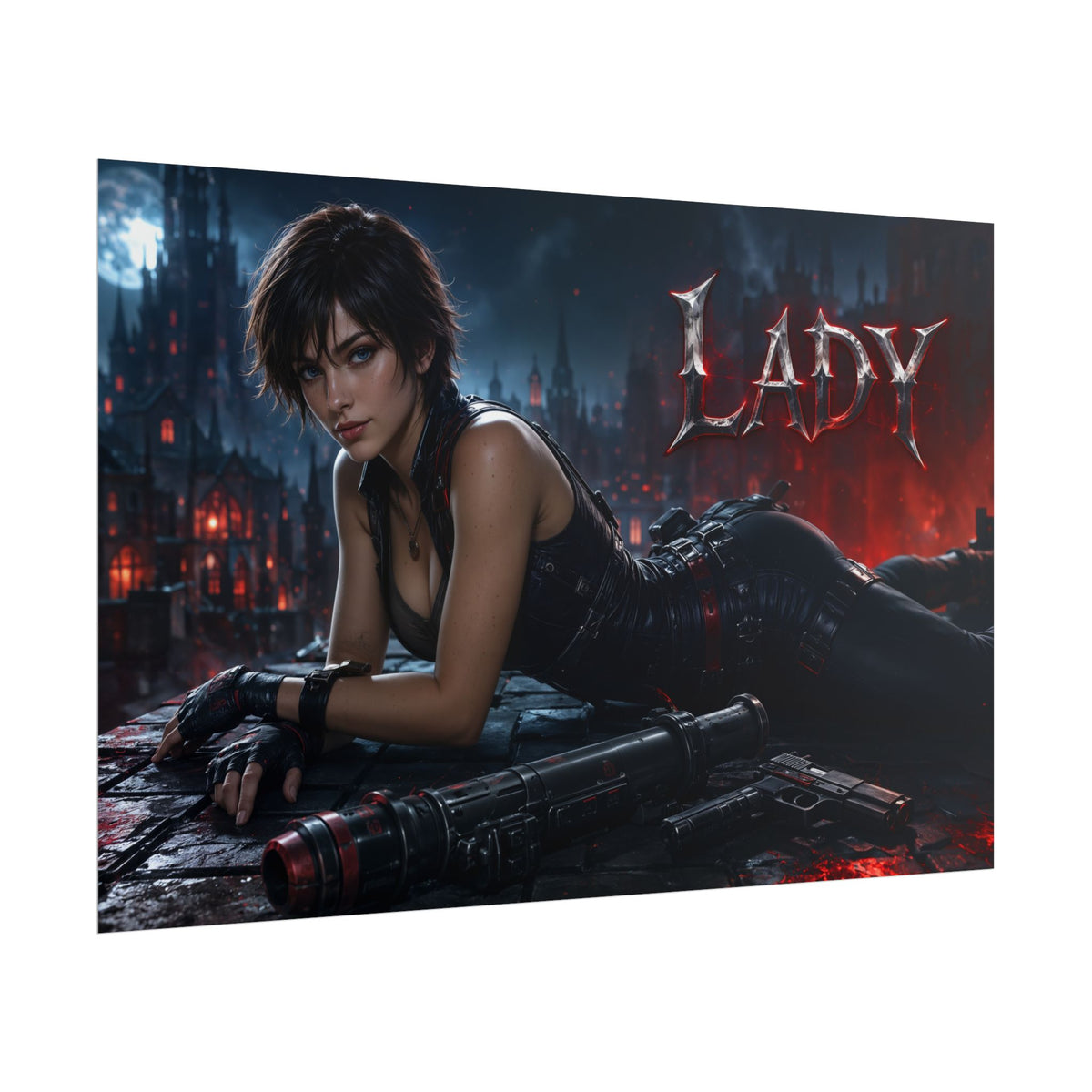 Lady Devil May Cry Gaming Poster Wall Art Gamer Room Decor Collectible Print