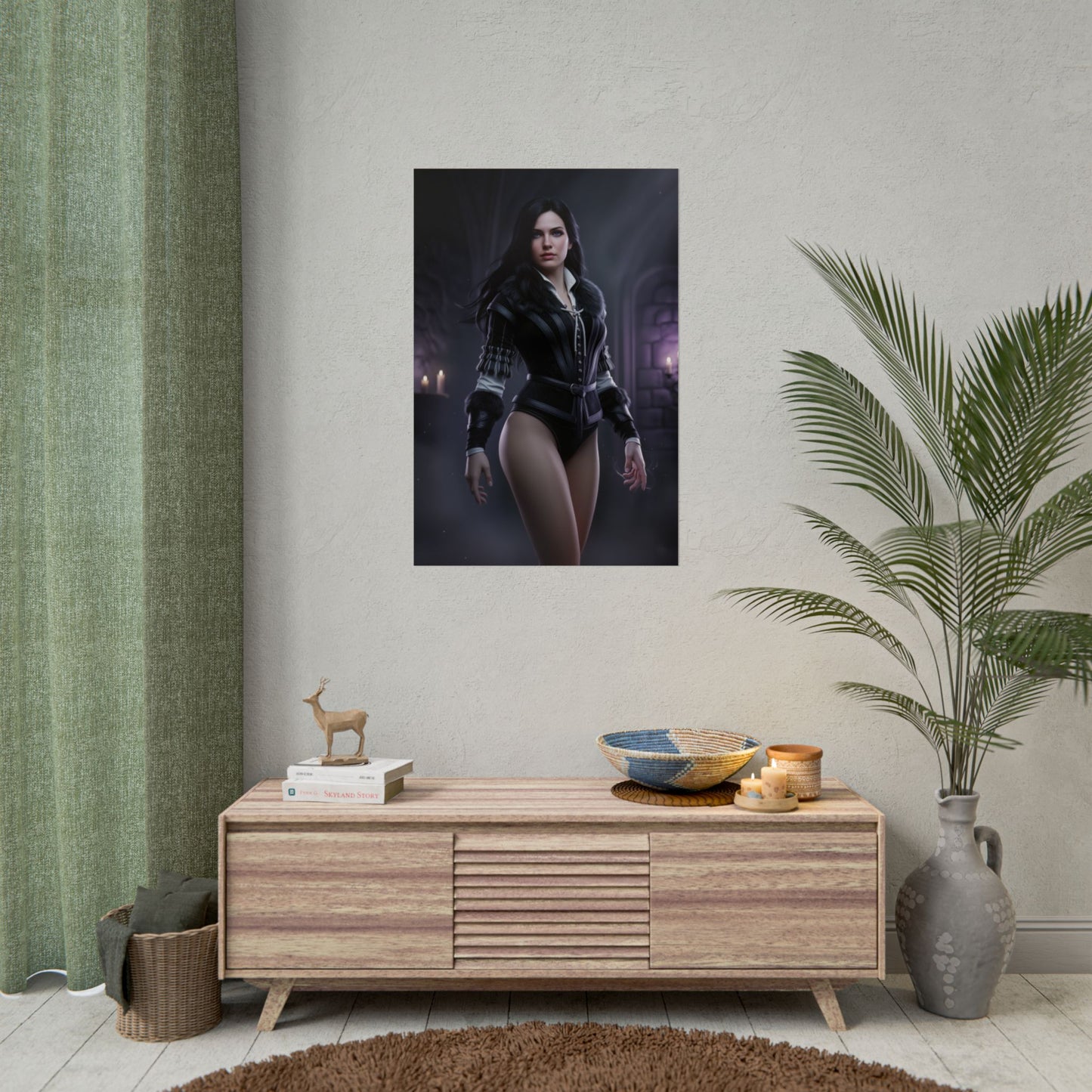 Yennefer Poster Witcher Wall Art Print Fantasy Decor RPG Character - cinematic dark gothic sorceress poster for bedroom decor