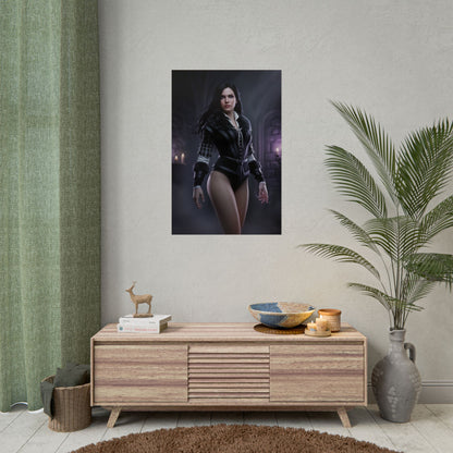 Yennefer Poster Witcher Wall Art Print Fantasy Decor RPG Character - cinematic dark gothic sorceress poster for bedroom decor