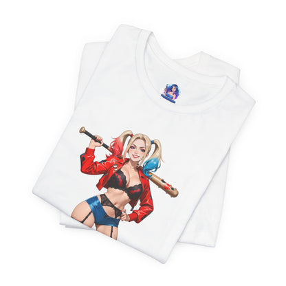 Harley Quinn Grafik-T-Shirt | DC-Bösewicht-T-Shirt für Anime- und Gaming-Fans | Waifu-Streetwear