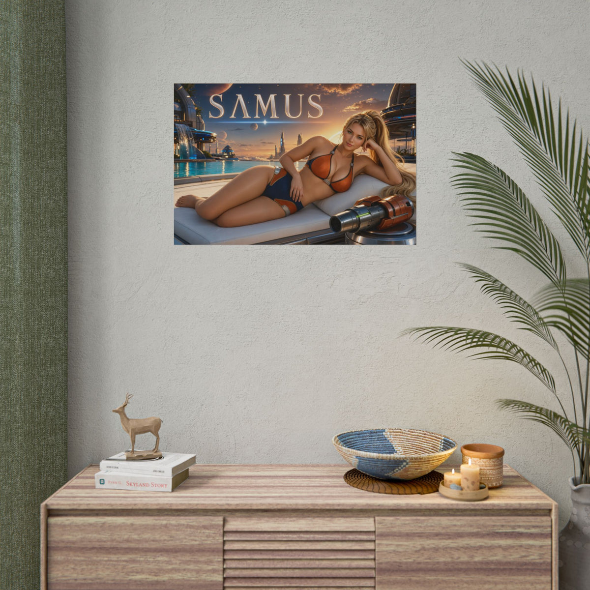 Samus Aran Gaming Poster Wall Art Gamer Room Decor Collectible Print