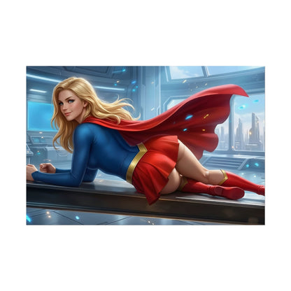 Supergirl Poster, DC Comics Art Print, Comic Character Wall Art