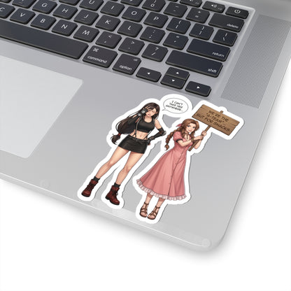 Tifa- und Aerith-Aufkleber – Vinyl-Aufkleber aus dem Fantasy-Spiel für Laptops und Innendekoration