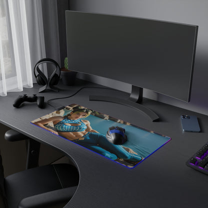 Килимок для столу Jolyne Cujoh – світлодіодний RGB-підсвітлювальний килимок, ігровий комплект із зображенням дівчини з аніме Waifu