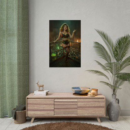 Fallout Throne Woman Poster / Fallout Throne Wall Art / Fallout Throne Art Print / Fallout Poster – commanding woman on a throne, elegant authoritative wall art