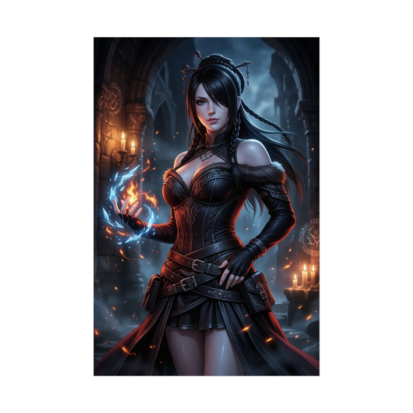 Lulu Final Fantasy X Poster Anime RPG Wall Art Gothic Mage Woman Print Black Hair Girl Gaming Room Decor Gift