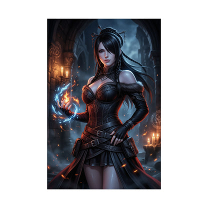 Lulu Final Fantasy X Poster Anime RPG Wall Art Gothic Mage Woman Print Black Hair Girl Gaming Room Decor Gift