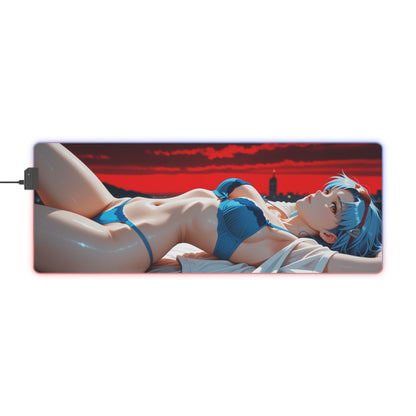 Килимок для столу Rei Ayanami – світлодіодний RGB-підсвітлювальний килимок, ігровий комплект із зображенням дівчини з аніме Waifu