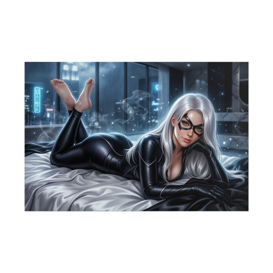Black Cat Poster, Marvel Wall Art, Comic Book Print, Gamer Decor
