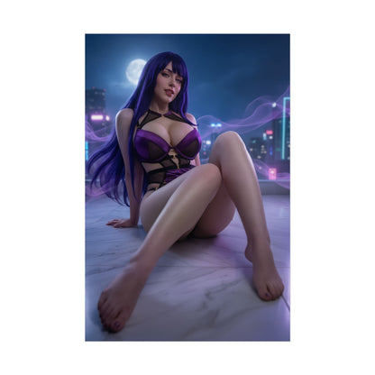 Midnight Poster / Midnight Wall Art / Midnight Art Print / My Hero Academia Poster featuring seductive pro hero in dramatic nighttime cityscape