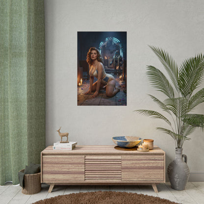 Fallout Glam Woman Poster / Fallout Glam Wall Art / Fallout Glam Art Print / Fallout Poster featuring glamorous retro-futuristic woman in elegant, seductive pose