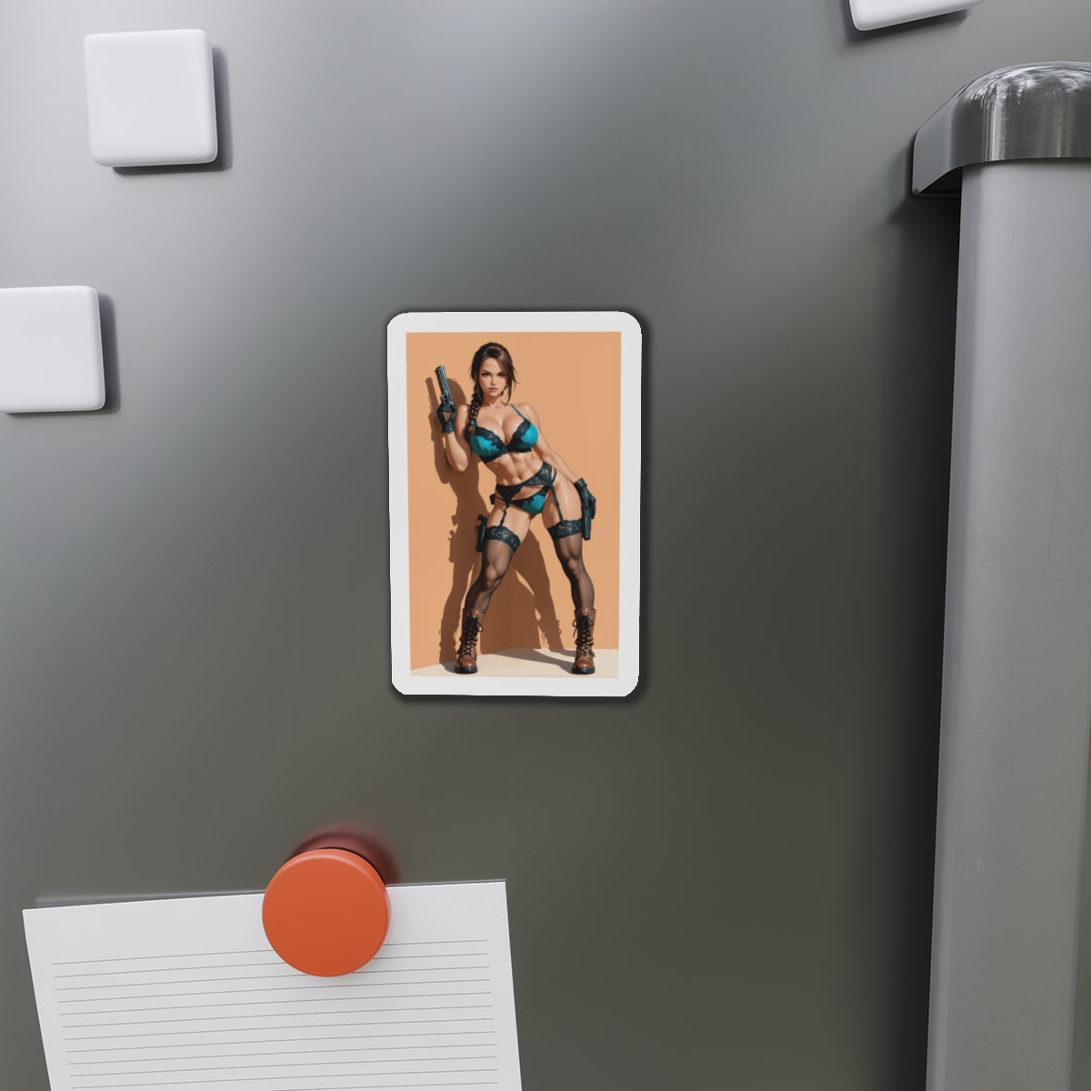 Lara Croft Magnet – Tomb Raider Kühlschrankmagnet, sexy Abenteurerin Anime-Dekoration