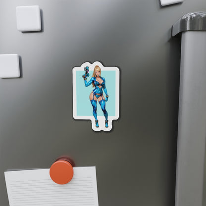 Samus Aran Weltraumjäger-Magnet – Anime-Sci-Fi-Mädchen-Kühlschrankmagnet, Gamer-Deko