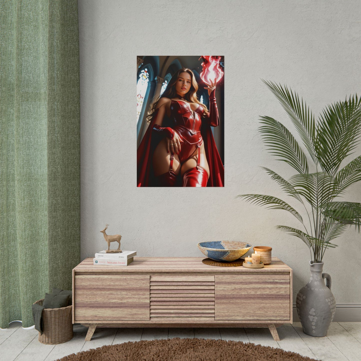 Scarlet Witch Wall Art – Stunning Magic Heroine Poster, Great Gift for Fans